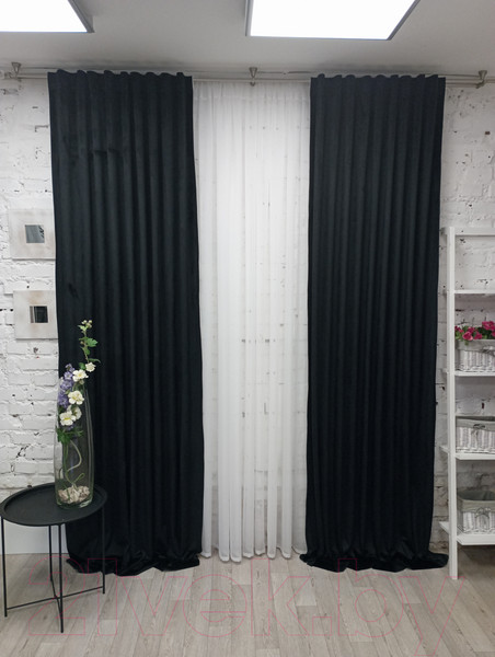 Изображение товара Комплект штор Модный текстиль 112MTBARHAT40 (270x250, 2шт, черный)