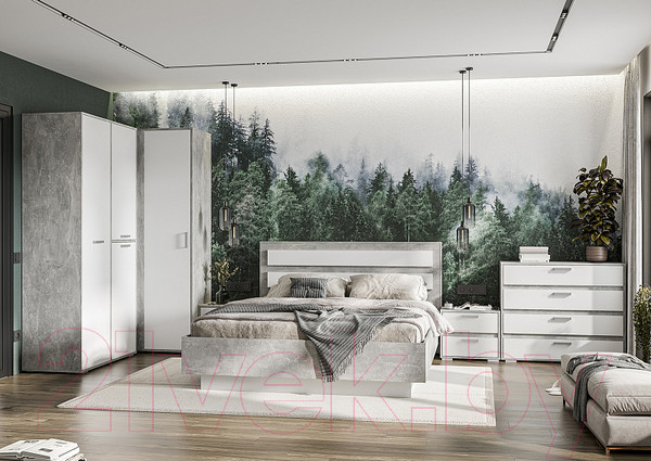 Изображение товара Комод Стендмебель Денвер КМ 01 (белый/ателье светлое)