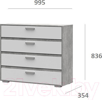 Изображение товара Комод Стендмебель Денвер КМ 01 (белый/ателье светлое)