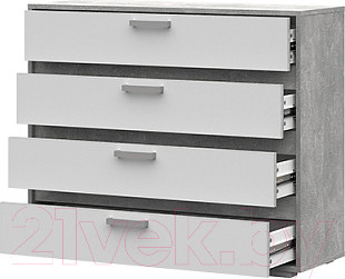 Изображение товара Комод Стендмебель Денвер КМ 01 (белый/ателье светлое)