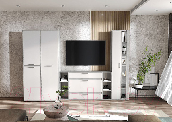 Изображение товара Комод Стендмебель Денвер КМ 02 (белый/ателье светлое)