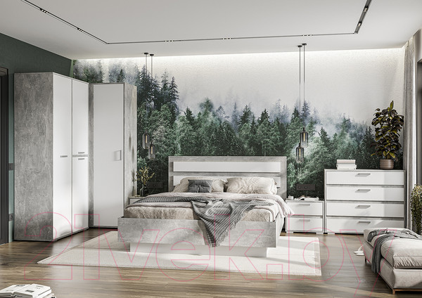 Изображение товара Шкаф-пенал Стендмебель Денвер ПН 01 (белый/ателье светлое)