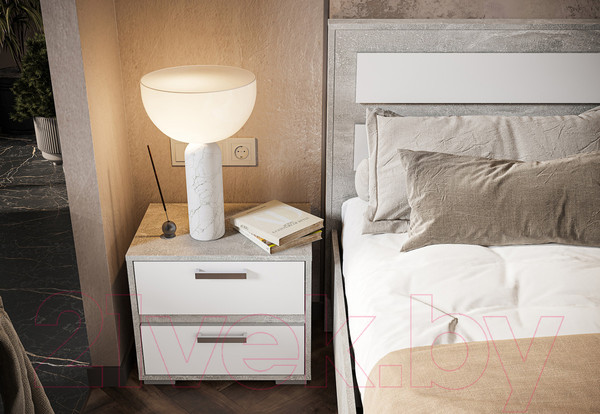 Изображение товара Прикроватная тумба Стендмебель Денвер ТБ 01 (белый/ателье светлое)