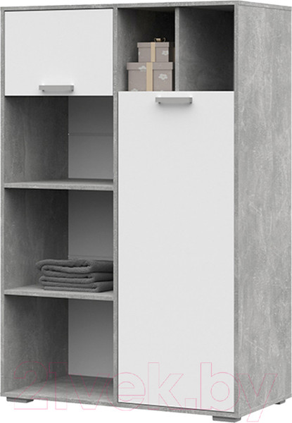 Изображение товара Стеллаж Стендмебель Денвер ШК 03 (белый/ателье светлое)