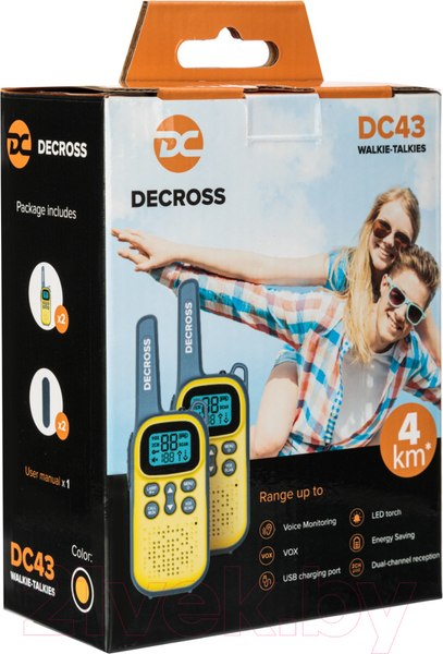 Изображение товара Комплект раций Decross DC43 (2шт, желтый)