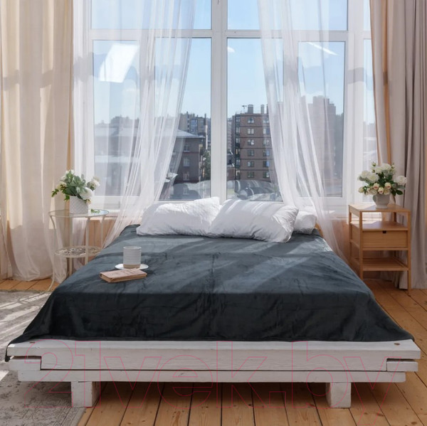 Изображение товара Плед Casa Conforte Tinta 140x200 / 6154672 (темно-серый)