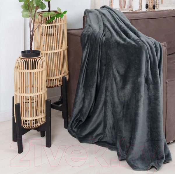 Изображение товара Плед Casa Conforte Tinta 140x200 / 6154672 (темно-серый)