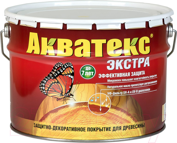 Изображение товара Защитно-декоративный состав Акватекс Экстра (9л, калужница)