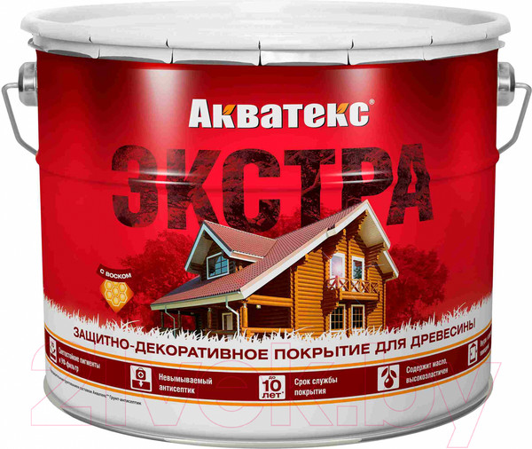 Изображение товара Защитно-декоративный состав Акватекс Экстра (9л, орех)