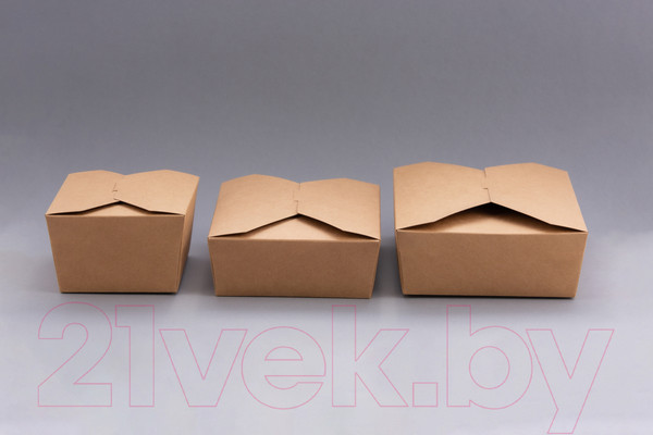 Изображение товара Набор коробок упаковочных для еды Paperko Четырехклапанный ланч1020 (50шт)