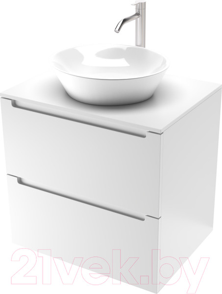 Изображение товара Тумба под умывальник ЗОВ Дион 60 / D60LWP0M9003MKV5-KP13W (белый матовый)