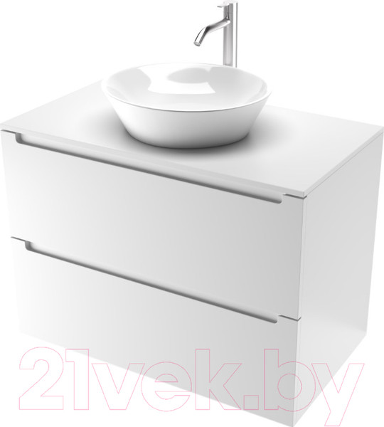 Изображение товара Тумба под умывальник ЗОВ Дион 80 / D80LWP0M9003MKV5-KP13W (белый матовый)