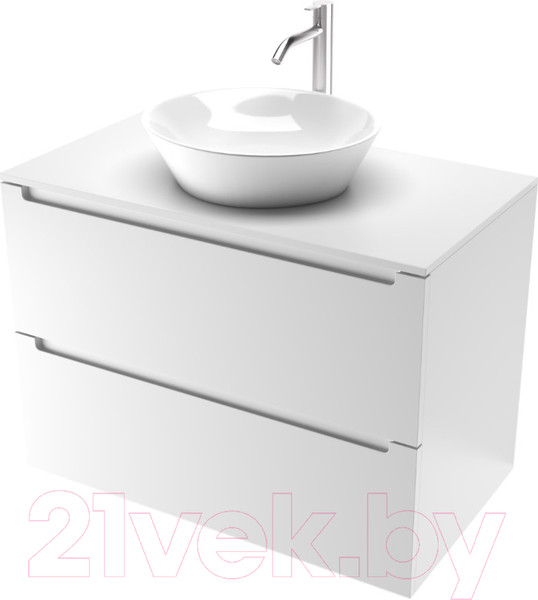 Изображение товара Тумба под умывальник ЗОВ Дион 90 / D90LWP0M9003MKV5-KP13W (белый матовый)