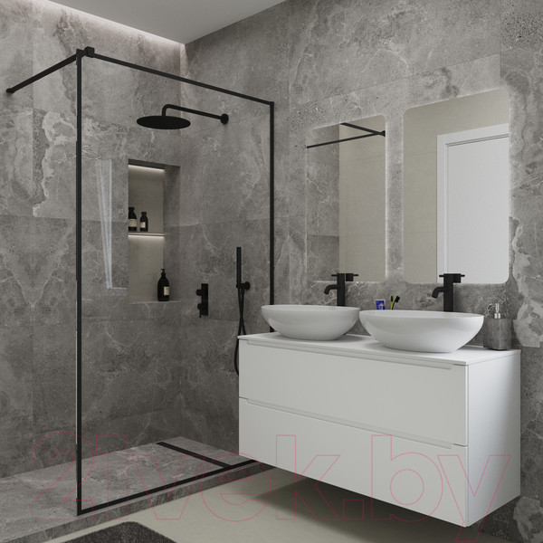 Изображение товара Тумба под умывальник ЗОВ Дион 120 / D120LWP0M9003MKV5-KP13W (белый матовый)