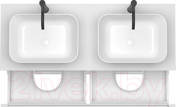 Изображение товара Тумба под умывальник ЗОВ Дион 120 / D120LWP0M9003MKV5-KP13W (белый матовый)