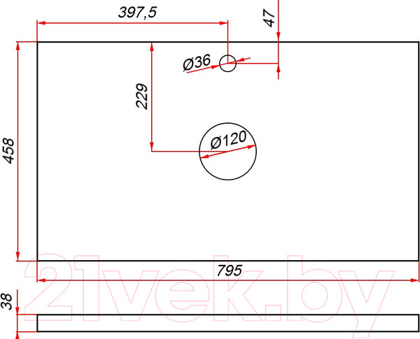 Изображение товара Тумба под умывальник ЗОВ Дион 80 / D80LWP0M9003MKV5-HPL38T (туя/белый матовый)