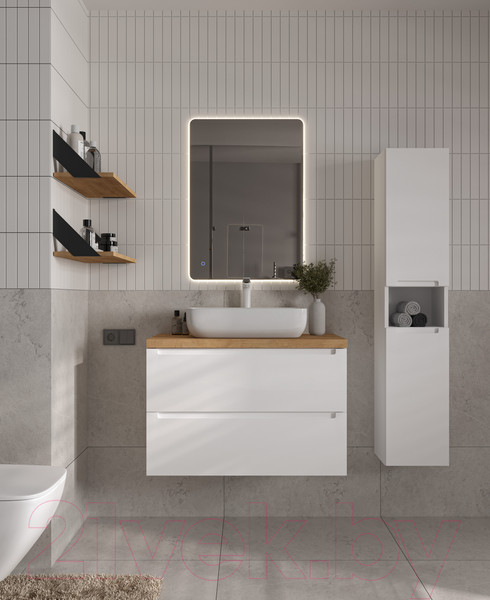 Изображение товара Тумба под умывальник ЗОВ Дион 90 / D90LWP0M9003MKV5-HPL38T (туя/белый матовый)