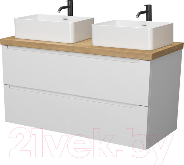 Изображение товара Тумба под умывальник ЗОВ Дион 120 / D120LWP0M9003MKV5-HPL38T (туя/белый матовый)