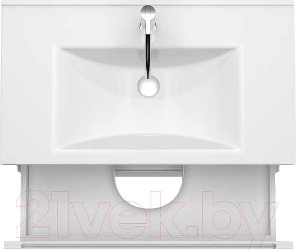 Изображение товара Тумба под умывальник ЗОВ Дион 80 / D80LHO0M9003GKV5-KP13W (белый глянец/дуб)