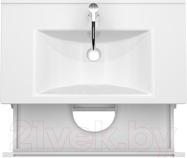 Изображение товара Тумба под умывальник ЗОВ Дион 100 / D100LHO0M9003GKV5-KP13W (белый глянец/дуб)