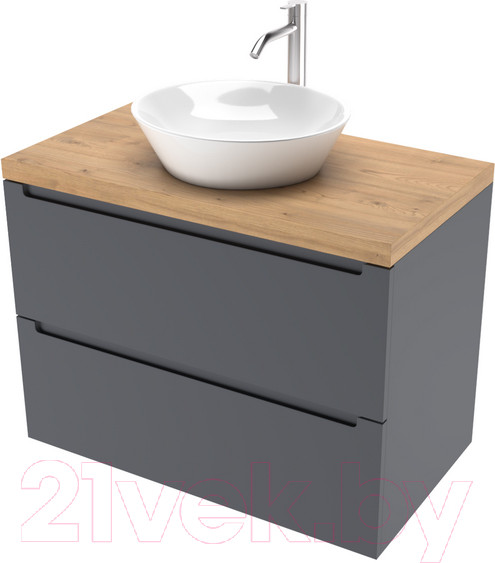 Изображение товара Тумба под умывальник ЗОВ Дион 60 / D60LAFM7015MKV5-HPL38T (туя/графит матовый)