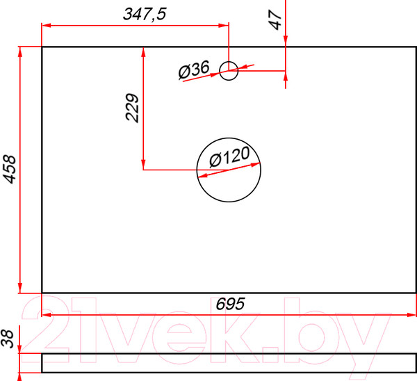 Изображение товара Тумба под умывальник ЗОВ Дион 70 / D70LAFM7015MKV5-HPL38T (туя/графит матовый)