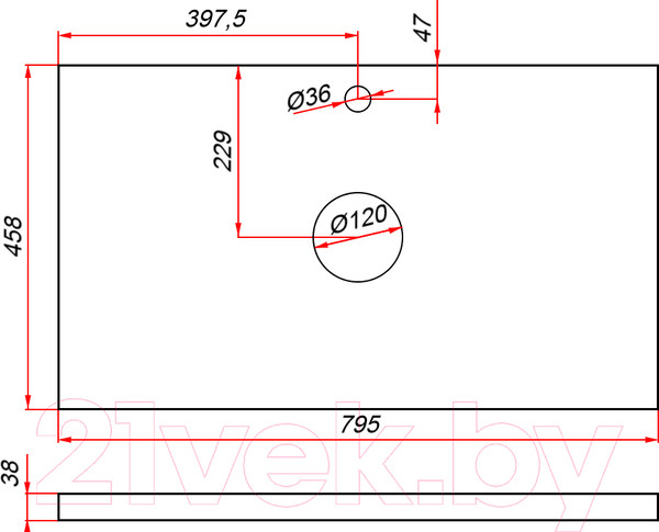Изображение товара Тумба под умывальник ЗОВ Дион 80 / D80LAFM7015MKV5-HPL38T (туя/графит матовый)
