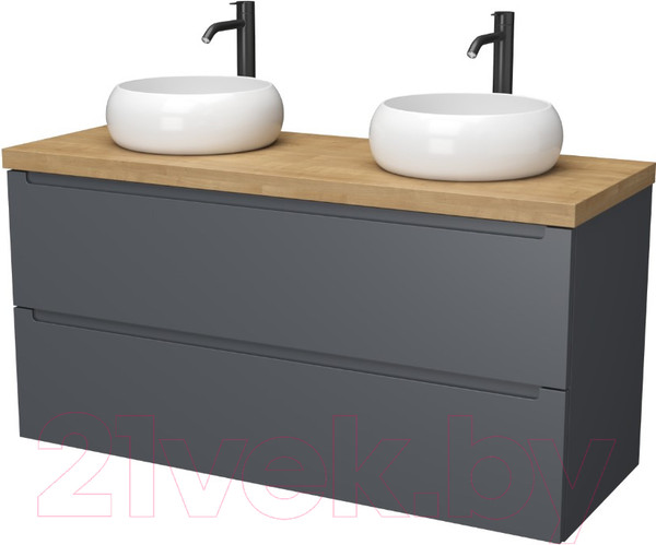 Изображение товара Тумба под умывальник ЗОВ Дион 120 / D120LAFM7015MKV5-HPL38T (туя/графит матовый)