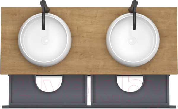 Изображение товара Тумба под умывальник ЗОВ Дион 120 / D120LAFM7015MKV5-HPL38T (туя/графит матовый)