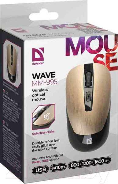 Изображение товара Мышь Defender Wave MM-995 / 52992 (бронза)