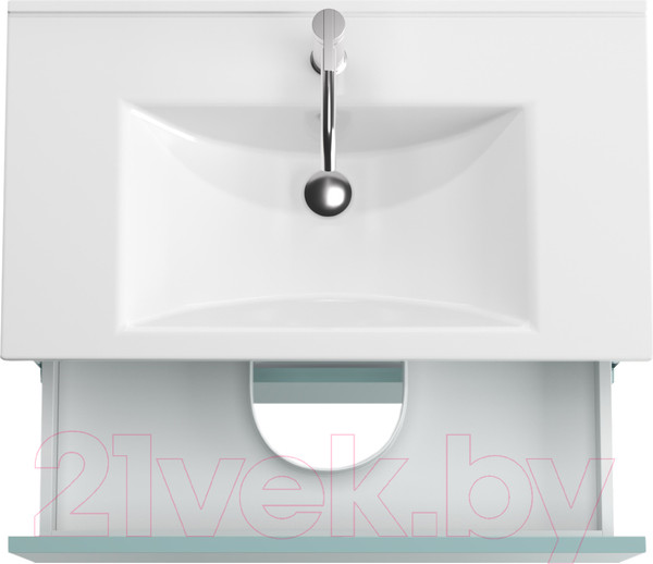 Изображение товара Тумба под умывальник ЗОВ Лира 100 / L100MW0MAGVA-KP13W (белый/адриатик)