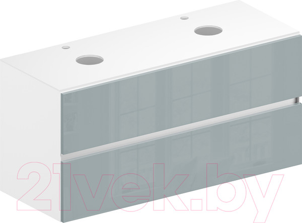 Изображение товара Тумба под умывальник ЗОВ Лира 120 / L120MW0MAGVA-KP13W (белый/адриатик)