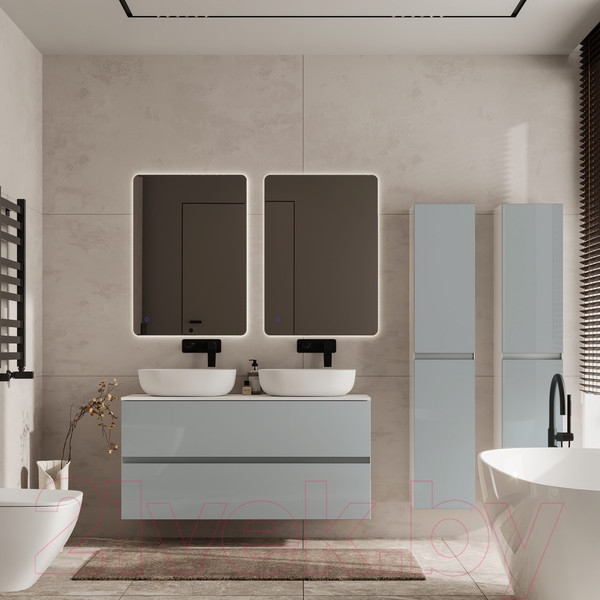 Изображение товара Тумба под умывальник ЗОВ Лира 120 / L120MW0MAGVA-KP13W (белый/адриатик)