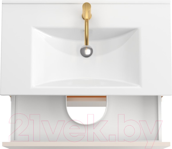 Изображение товара Тумба под умывальник ЗОВ Лира 70 / L70MW0MTGVG-KP13W (белый/тальк)
