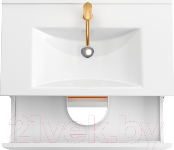 Изображение товара Тумба под умывальник ЗОВ Лира 70 / L70MW0MWGVG-KP13W (белый/белый глянец)