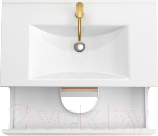 Изображение товара Тумба под умывальник ЗОВ Лира 90 / L90MW0MWGVG-KP13W (белый/белый глянец)