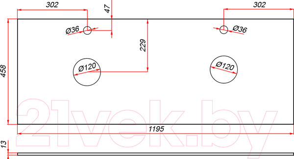 Изображение товара Тумба под умывальник ЗОВ Парма 120 / P120LWP0MHMC1A-KP13W (белый/галифакс)