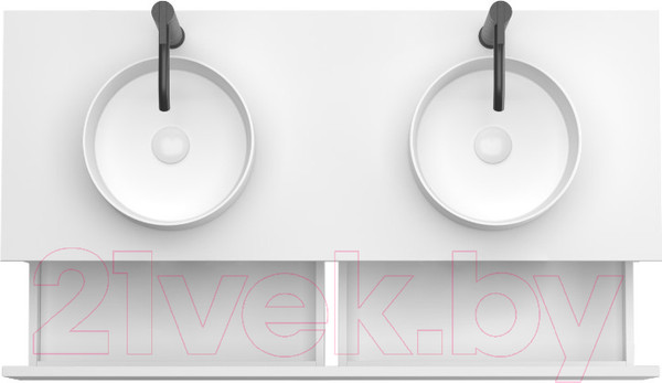 Изображение товара Тумба под умывальник ЗОВ Кито 120 / K120LW0MWMC-KP13W (белый/белый матовый)