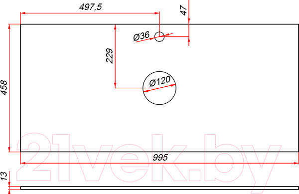 Изображение товара Тумба под умывальник ЗОВ Кито 100 / K100LA0MWMC-KP13W (аттик/белый матовый)