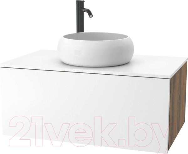 Изображение товара Тумба под умывальник ЗОВ Кито 100 / K100LA0MWMC-KP13W (аттик/белый матовый)