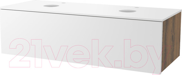 Изображение товара Тумба под умывальник ЗОВ Кито 120 / K120LA0MWMC-KP13W (аттик/белый матовый)