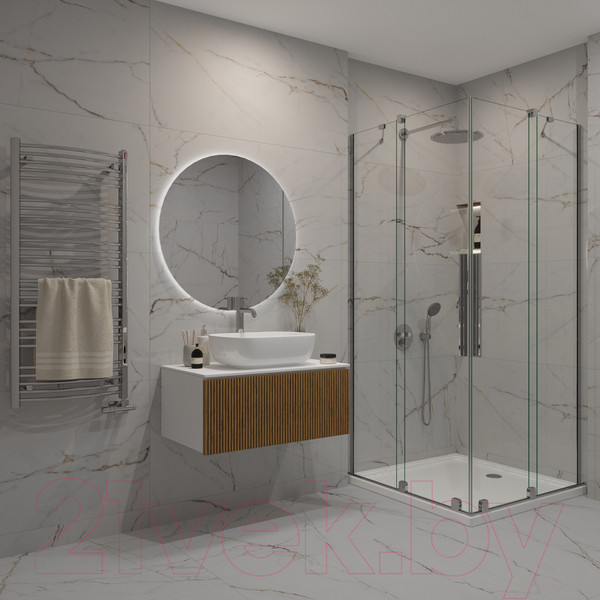 Изображение товара Тумба под умывальник ЗОВ Кито 70 / K70LW0MRMC-KP13W (белый/тростник)