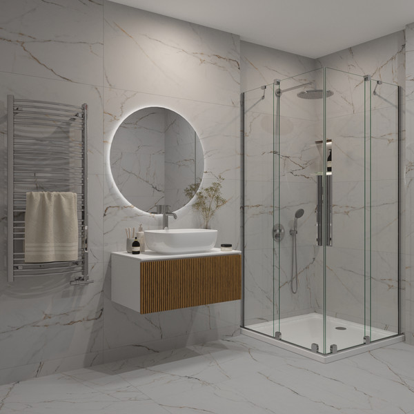 Изображение товара Тумба под умывальник ЗОВ Кито 60 / K60LW0MRMC-KP13W (белый/тростник)