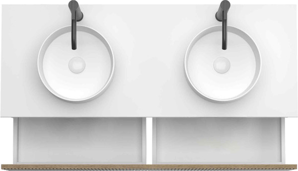 Изображение товара Тумба под умывальник ЗОВ Кито 120 / K120LW0MRMC-KP13W (белый/тростник)