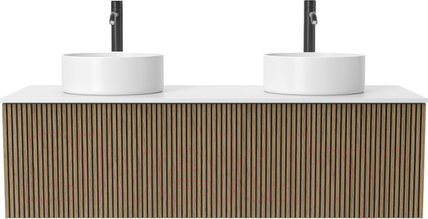 Изображение товара Тумба под умывальник ЗОВ Кито 120 / K120LW0MRMC-KP13W (белый/тростник)