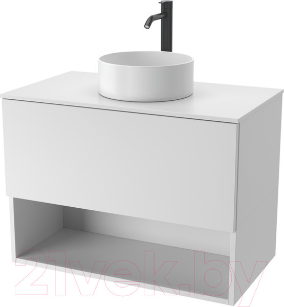 Изображение товара Тумба под умывальник ЗОВ Кито-2 80 / 2K80LW0MWMC-KP13W (белый матовый)