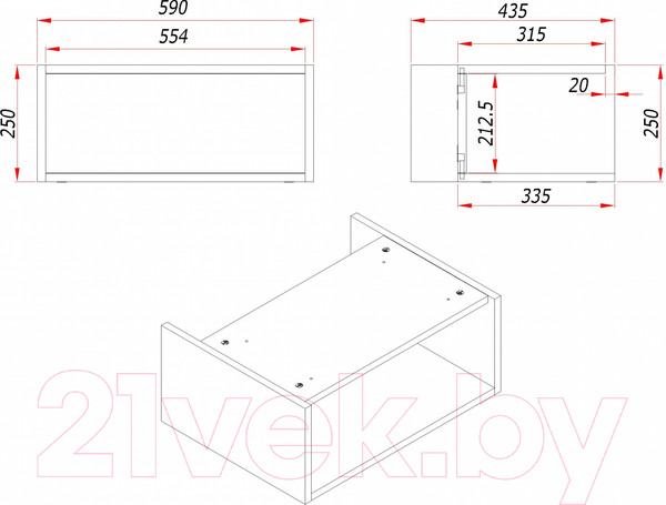 Изображение товара Тумба под умывальник ЗОВ Кито-2 60 / 2K60LA0MWMC-KP13W (аттик/белый матовый)