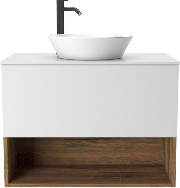 Изображение товара Тумба под умывальник ЗОВ Кито-2 60 / 2K60LA0MWMC-KP13W (аттик/белый матовый)