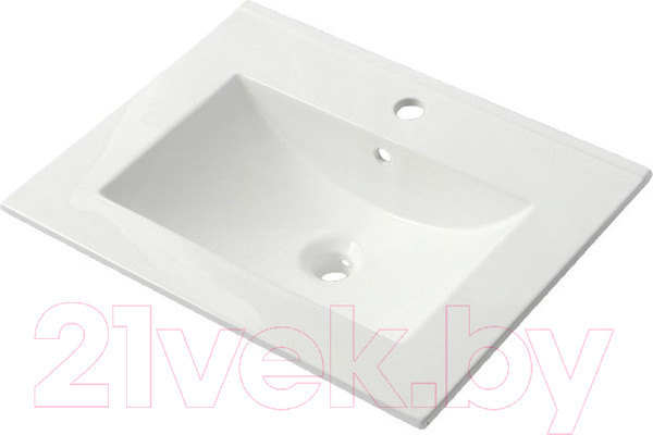 Изображение товара Тумба с умывальником ЗОВ Дион 60 / D60LHO0M9003MKV5-OL60 (белый матовый/дуб)