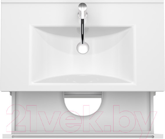 Изображение товара Тумба с умывальником ЗОВ Дион 80 / D80LHO0M9003MKV5-OL80 (белый матовый/дуб)